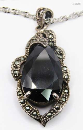 GORGEOUS STERLING MARCASITE PENDANT WITH