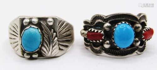 2-SOUTHWESTERN STERLING RINGS WITH SLEEPING