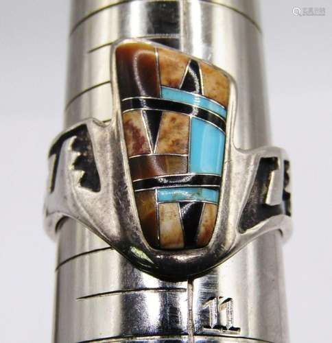 SIZE 10 MN STERLING ZUNI RING