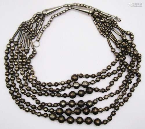 MULTI STRANDED SOUTHWESTERN STERLING BEADED