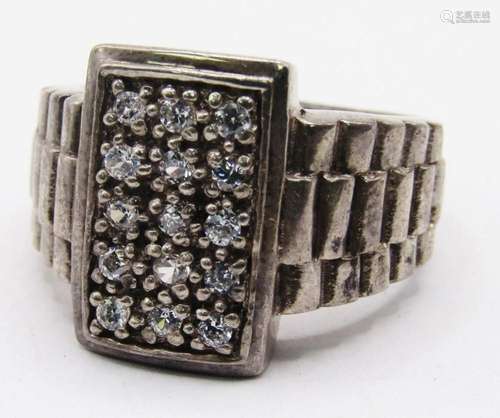 SIZE 13 MEN S STERLING FASHION BLING RING WITH