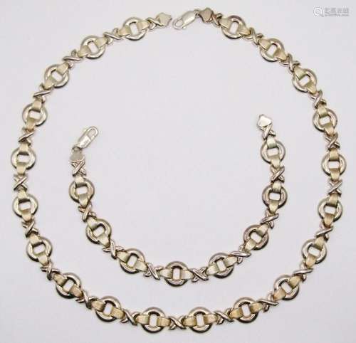 SET! STERLNG "X & O" PANEL NECKLACE WITH