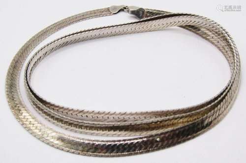 ITALY STERLING HERRINGBONE NECKLACE/CHAIN