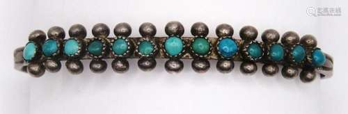 SOUTHWESTERN STERLING CUFF WITH TURQUOISE