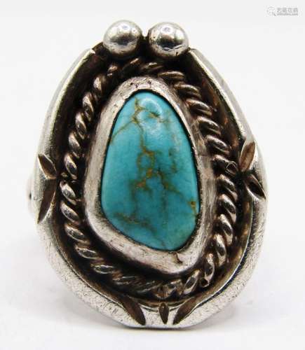 SOUTHWESTERN STERLING SPLIT SHANK RING WITH