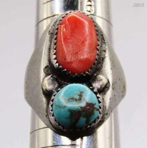 SOUTHWESTERN STERLING MEN S RING WITH RED