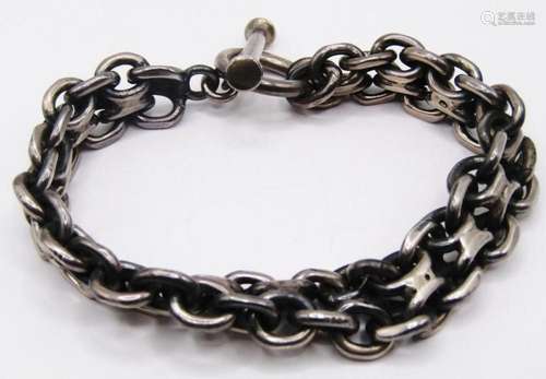 9 INCH MEXICO STERLING LINKED MEN S BRACELET