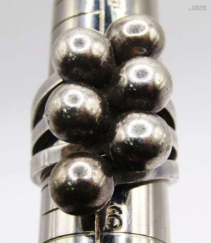 MEXICO STERLING RING WITH MULTI BALL BEADED