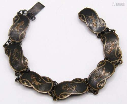 7 INCH SIAM STERLING PANEL BRACELET