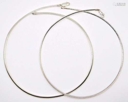 2-ITALY STERLING CACOON STYLE NECKLACES/CHAINS