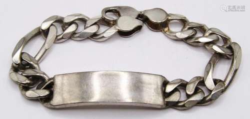 8.5 INCH STERLING MEN S LINKED ID BRACELET