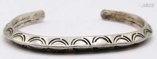 SOUTHWESTERN STERLING CUFF WITH ENGRAVED