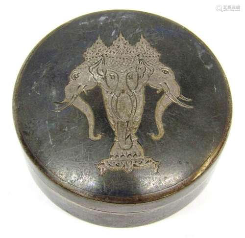 ALEX & CO SIAM STERLING PILL BOX WITH BLACK