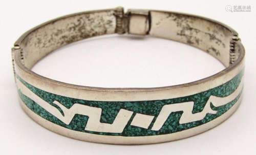 MEXICO STERLING HINGED BANGLE WITH