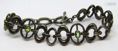 8 INCH STERLING CIRCULAR LINKED BRACELET WITH