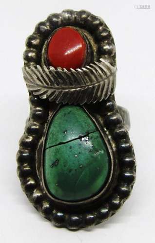 HUGE SOUTHWESTERN STERLING RING WITH