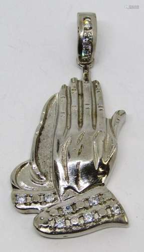 STERLING PRAYING HANDS FASHION PENDANT WITH