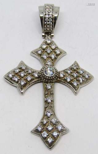 UNISEX STERLING CROSS FASHION PENDANT WITH