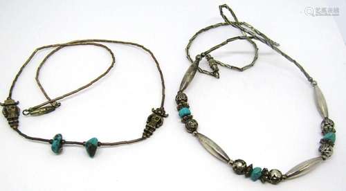 2-SOUTHWESTERN LIQUID STERLING NECKLACES