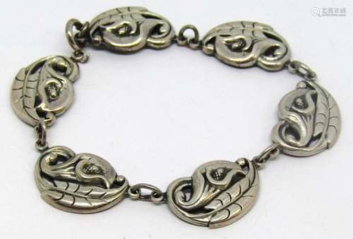 VTG DANECRAFT STERLING LILLY PANEL BRACELET