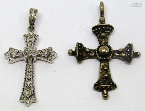 2-STERLING CROSS FASHION PENDANTS