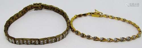 2-GOLD TONED STERLING FASHION BRACELETS