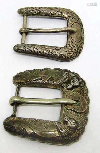 2-SOUTHWESTERN STERLING MEN S BELT BUCKLES