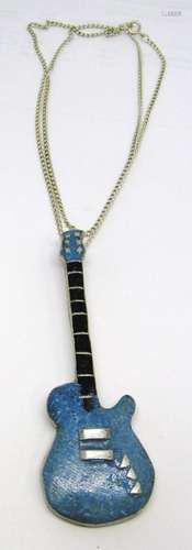 JB STERLING PENDANT WITH BLUE AND BLACK