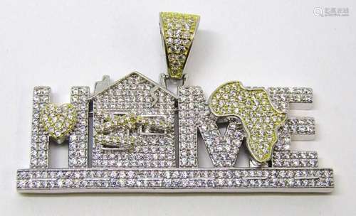 STERLING "TEXAS HOME" BLINGY PENDANT