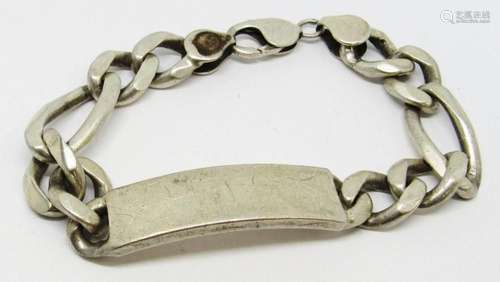 8 INCH MEN S STERLING LINKED ID BRACELET