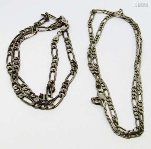 2-MEN S STERLING FIGARO NECKLACE/CHAIN