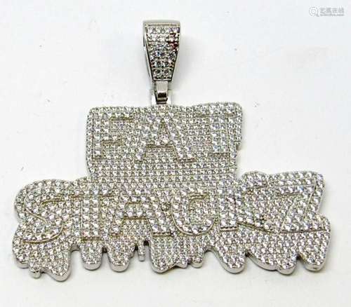 STERLING FASHION "FAT STACKZ" BLING PENDANT