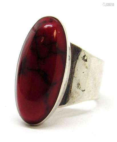 ATI MEXICO RED JASPER STERLING RING