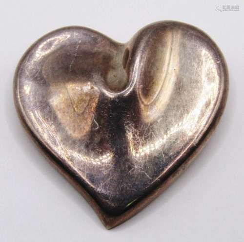 TC-137 MEXIO STERLING HEART BROOCH