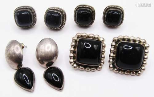 4-PAIRS OF STERLING PIERCED EARRINGS WITH