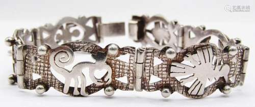 7.5 INCH STERLING KOKOPELI PANEL BRACELET