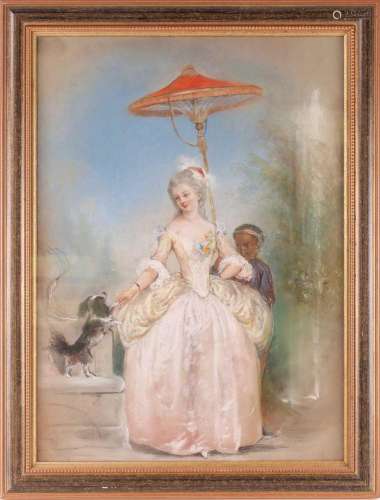 19th century school, a portrait of a finely dressed lady wit...