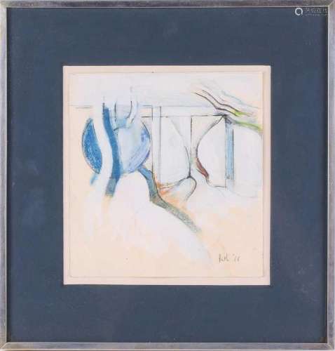 † Adrian Heath (1920-1992), mixed media abstract on paper, s...
