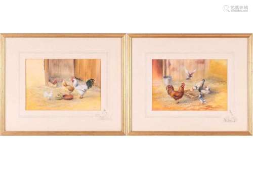 † Keith Tovey (b.1932), a pair of studies of Cockerels and c...