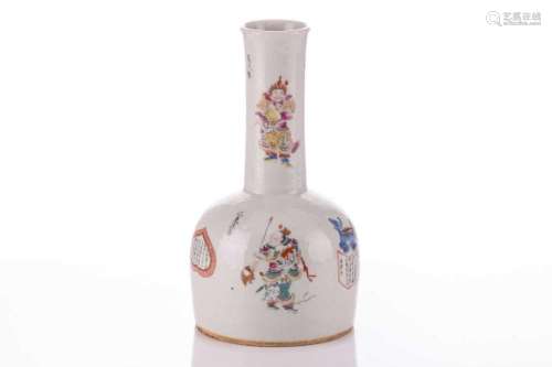 A Chinese Wu Shuang Pu style vase, of mallet form, painted w...