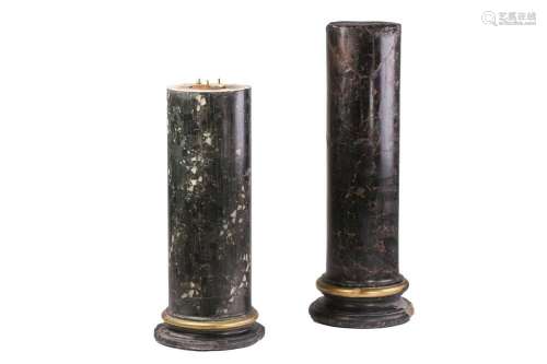 A 19th-century black/green variegated scagliola column of pl...