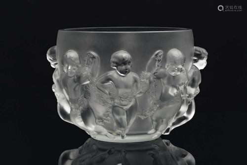 A Lalique 'Luxembourg' centre bowl moulded with cher...