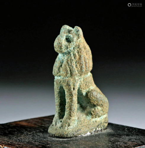 Egyptian Faience Lion Amulet, ex-Bonhams