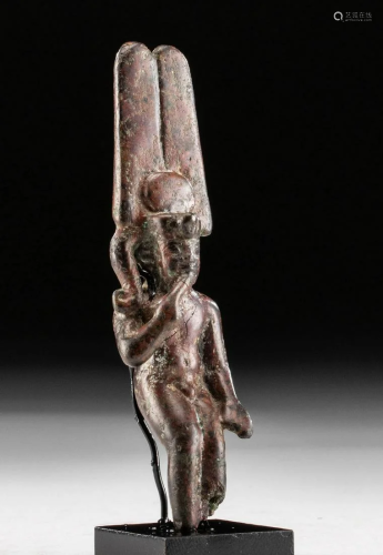 Egyptian Bronze Statue Youthful Nude Harpocrates