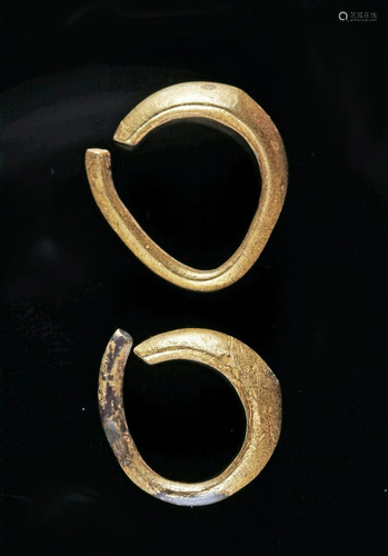 Ancient Roman Gold Hoop Earrings (pr)------------------