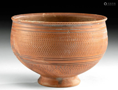 Fine Romano-British Incised Redware Bowl