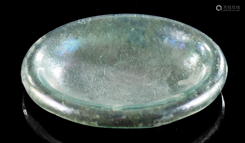 Roman Glass Dish Beautiful Silvery Iridescence