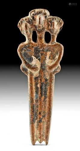 Syro-Hittite Copper Idol 3 Conjoined Figures