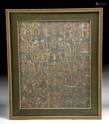 18th C. Tibetan Handpainted Thangka Kulayaraja Tantra