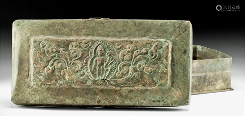 19th C. Nepalese Spice Box w/ Avalokiteshvara, ex-Quinn